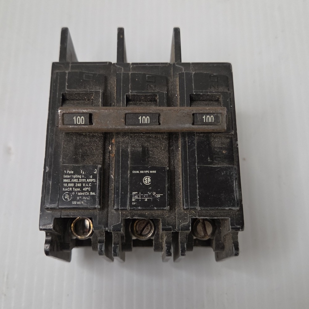 SIEMENS ITE BQ BQ3 BQ3B100 3 POLE 100 AMP 240V CIRCUIT BREAKER